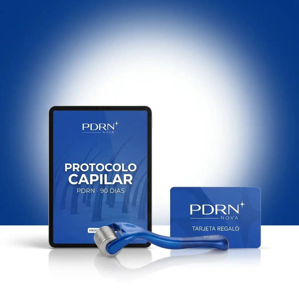 Pack de regalos PDRN Hair Booster: dermaroller, ebook protocolo capilar 90 dias y tarjeta regalo