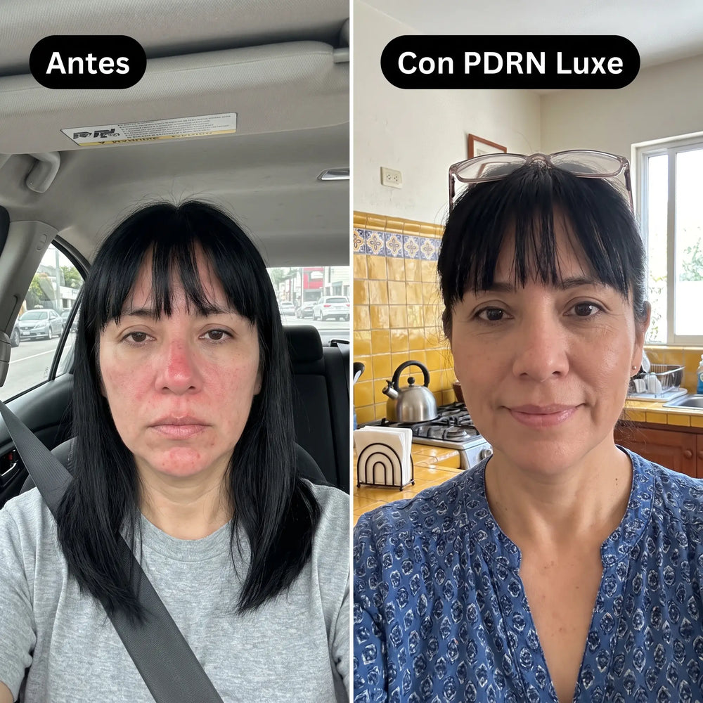 Antes y después Adriana rojeces con PDRN Luxe