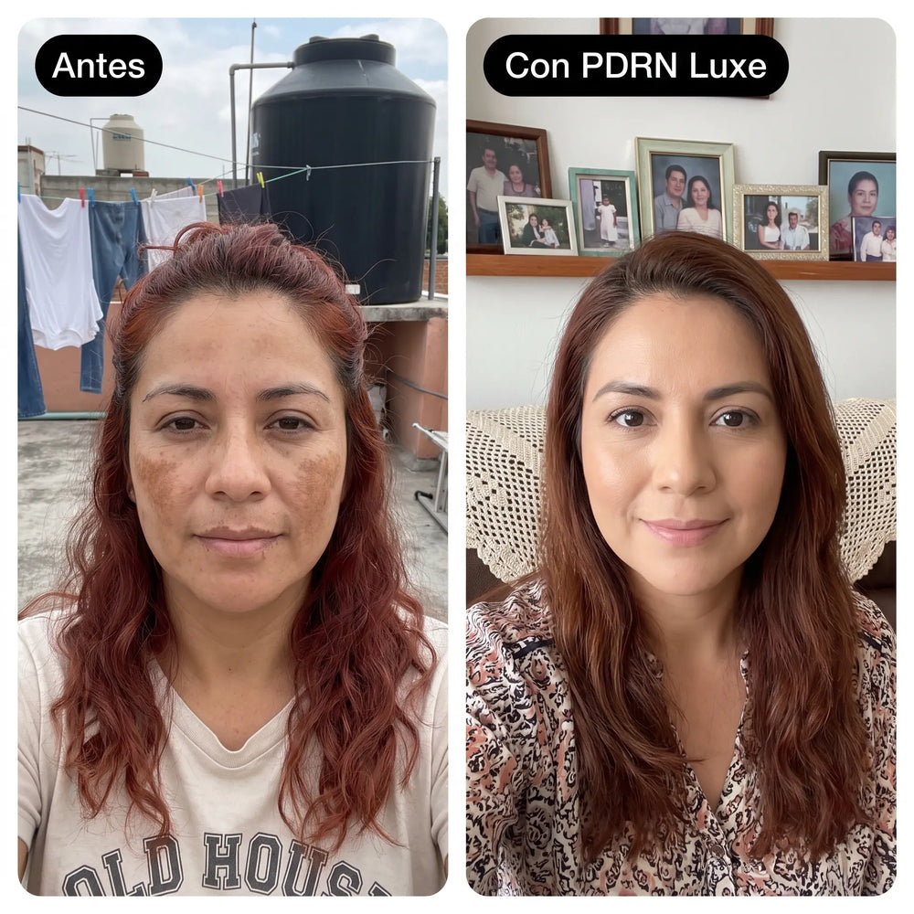 Antes y después Norma manchas con PDRN Luxe