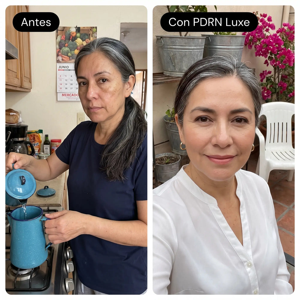 Antes y después Silvia con PDRN Luxe