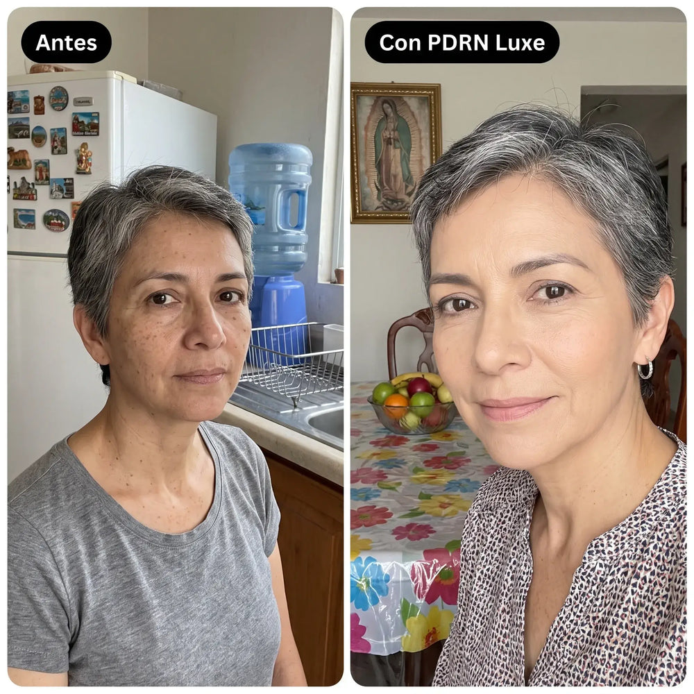 Antes y después Verónica con PDRN Luxe