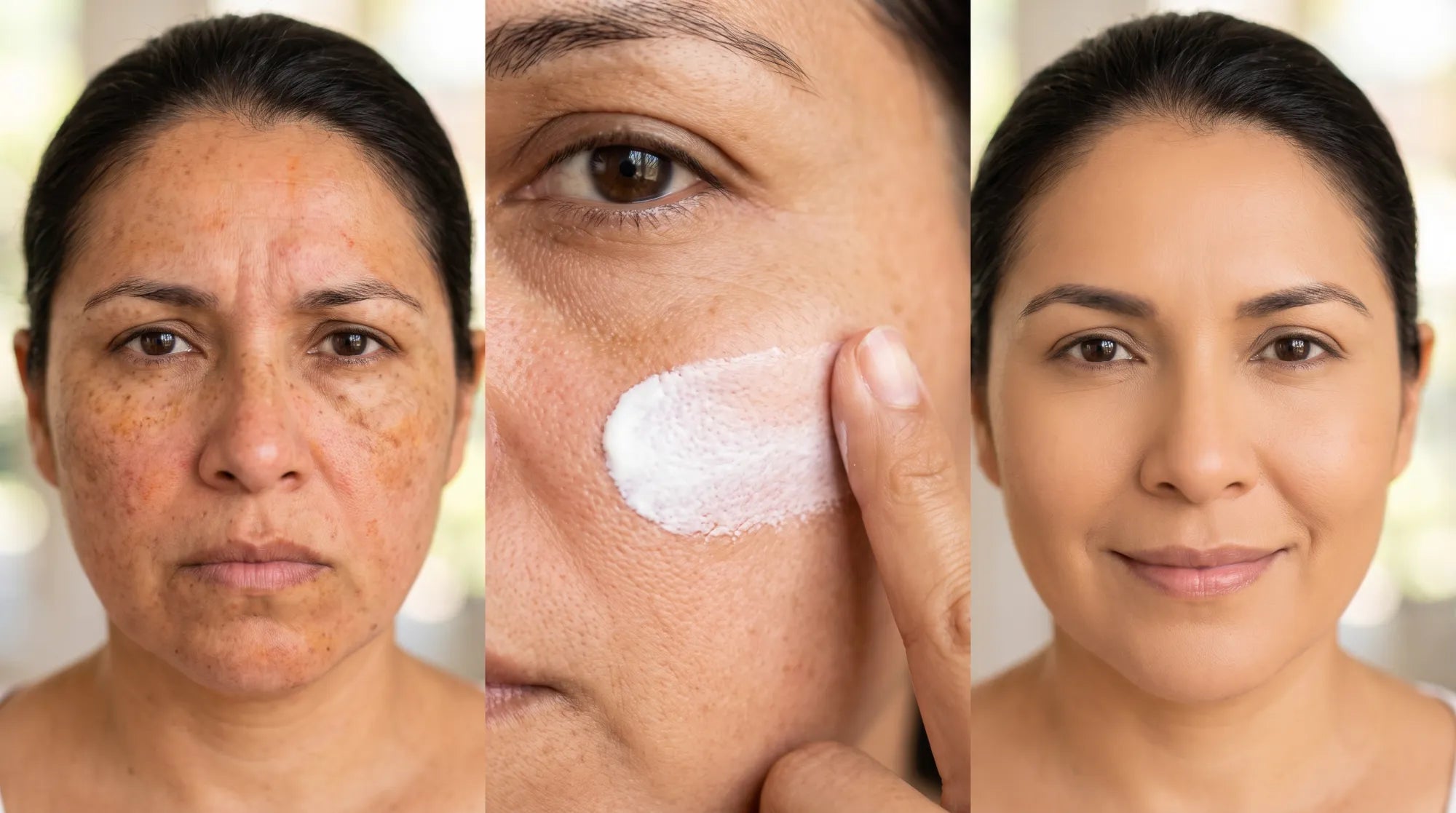 PDRN Luxe: antes, aplicando, despues - tu tono